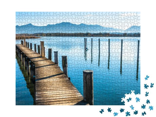 Puzzle de 1000 pièces « Paysage au bord du lac Chiemsee, Bavière »