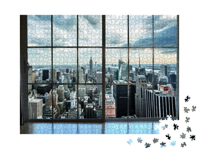 Puzzle de 1000 pièces « Vue depuis un penthouse à Manhattan »
