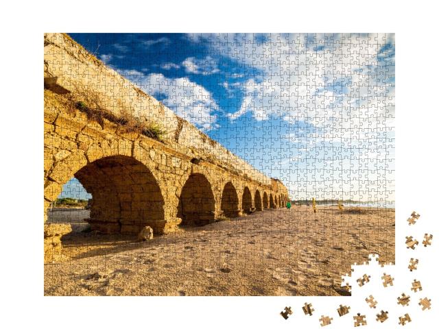 Puzzle de 1000 pièces « Ruines de l'ancien aqueduc de Césarée, Israël »