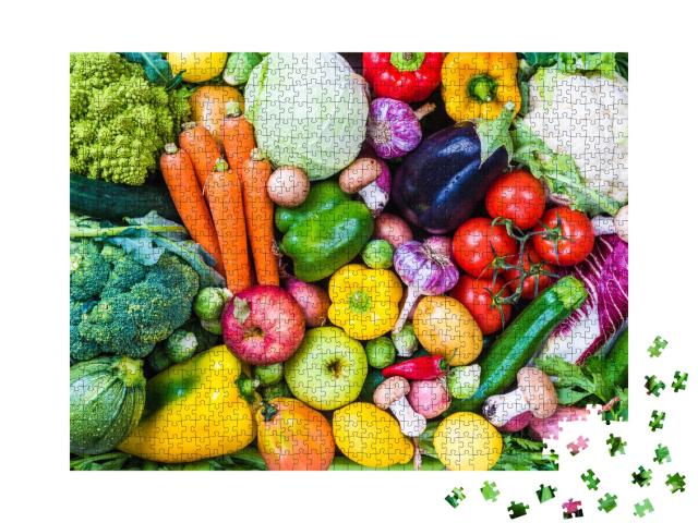 Puzzle de 1000 pièces « Légumes croquants et fruits frais »