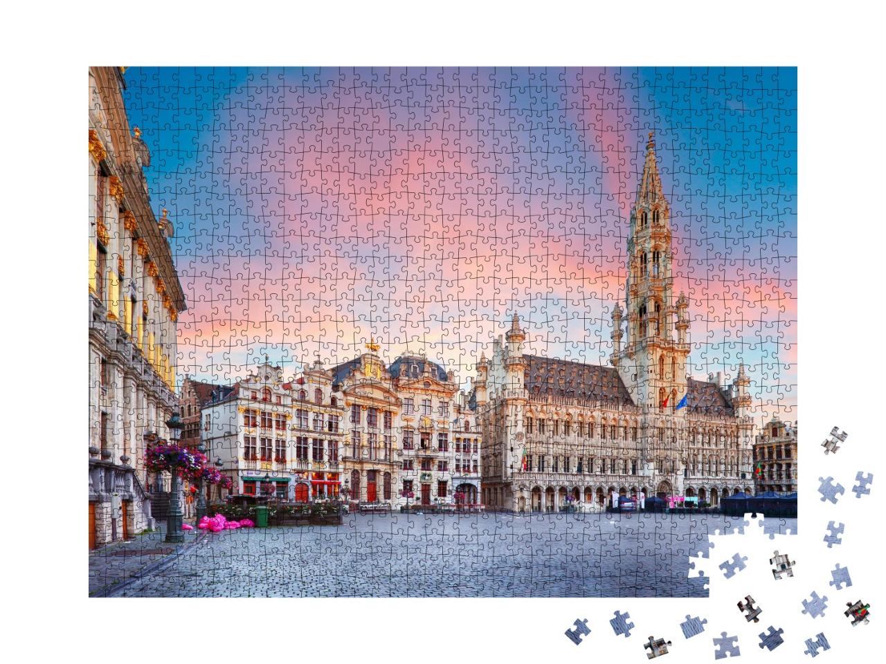 Puzzle de 1000 pièces « Ambiance de soirée à Bruxelles, Belgique »