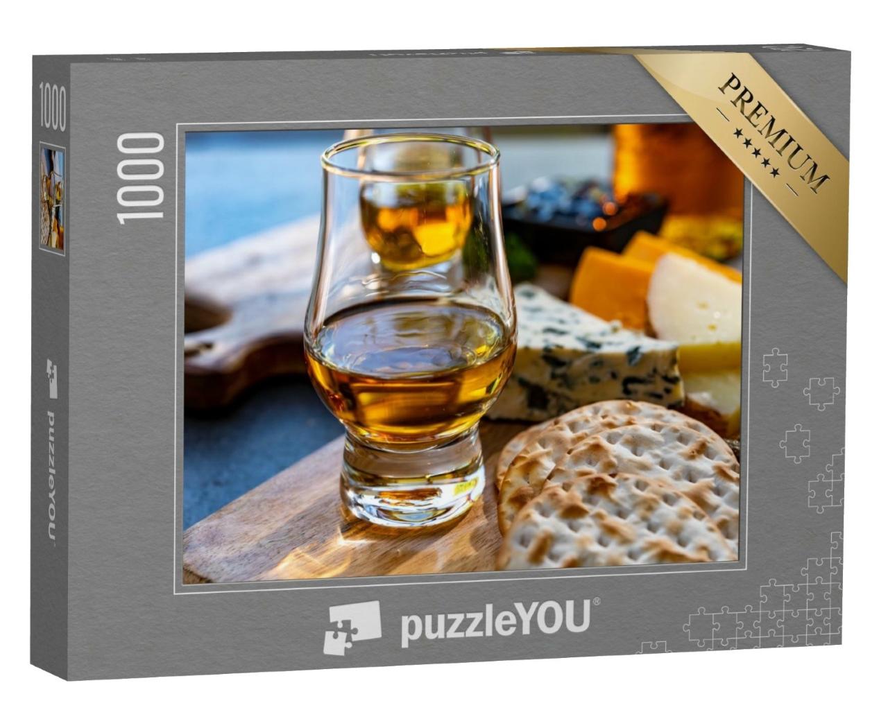 Puzzle de 1000 pièces « Dégustation de whisky et de fromage »