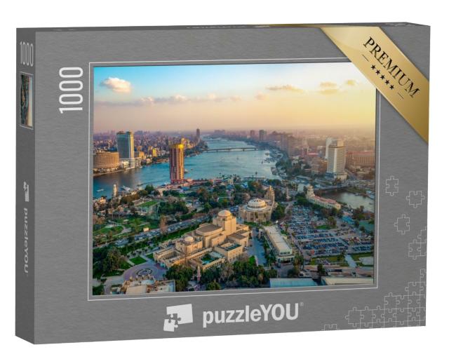 Puzzle de 1000 pièces « Panorama du paysage urbain du Caire au coucher du soleil, Égypte »