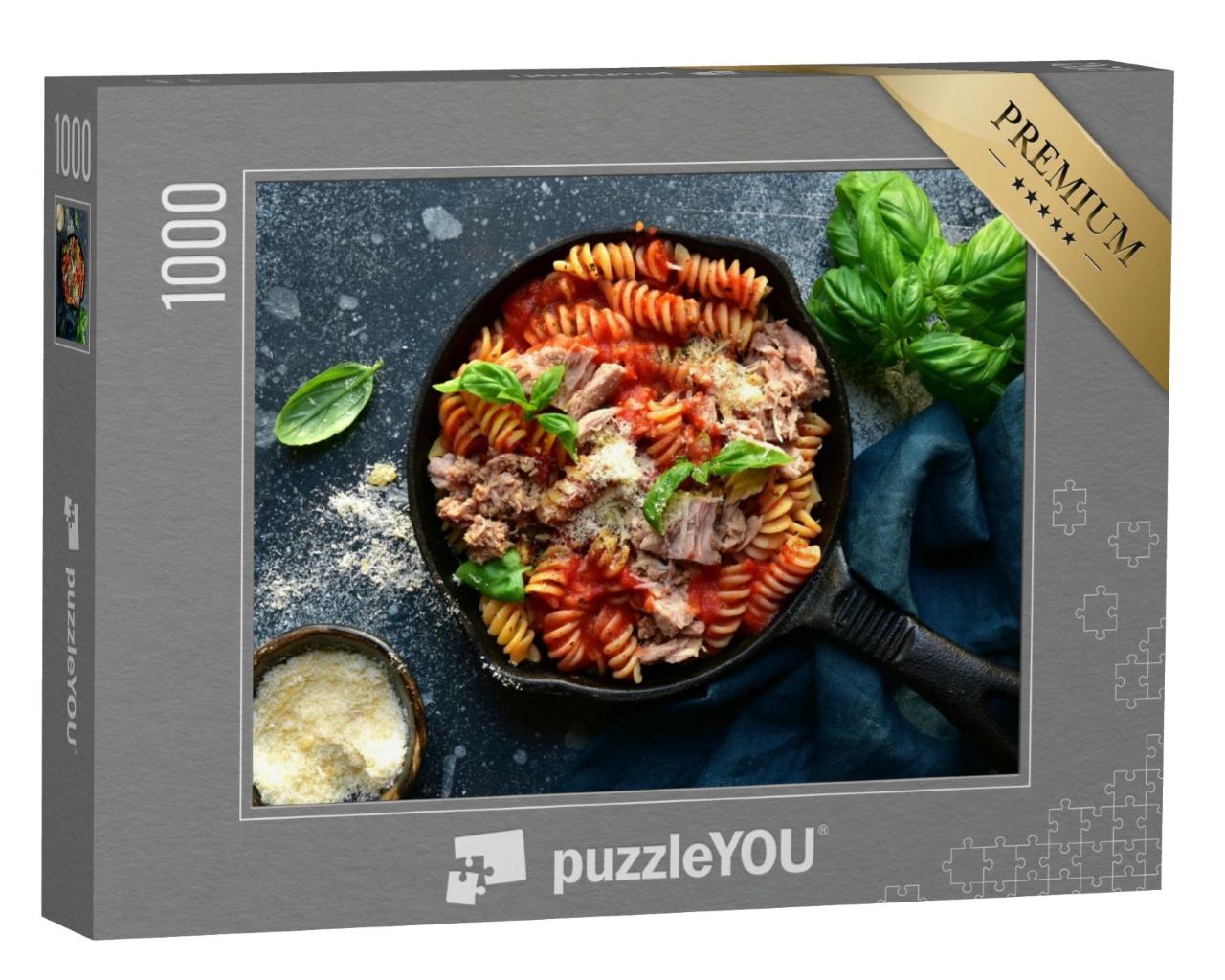 Puzzle de 1000 pièces « Fusilli au thon en sauce tomate »
