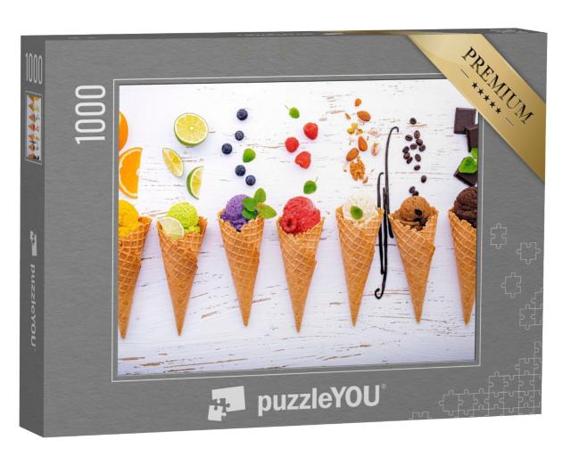 Puzzle de 1000 pièces « Boules de glace colorées, différentes sortes »