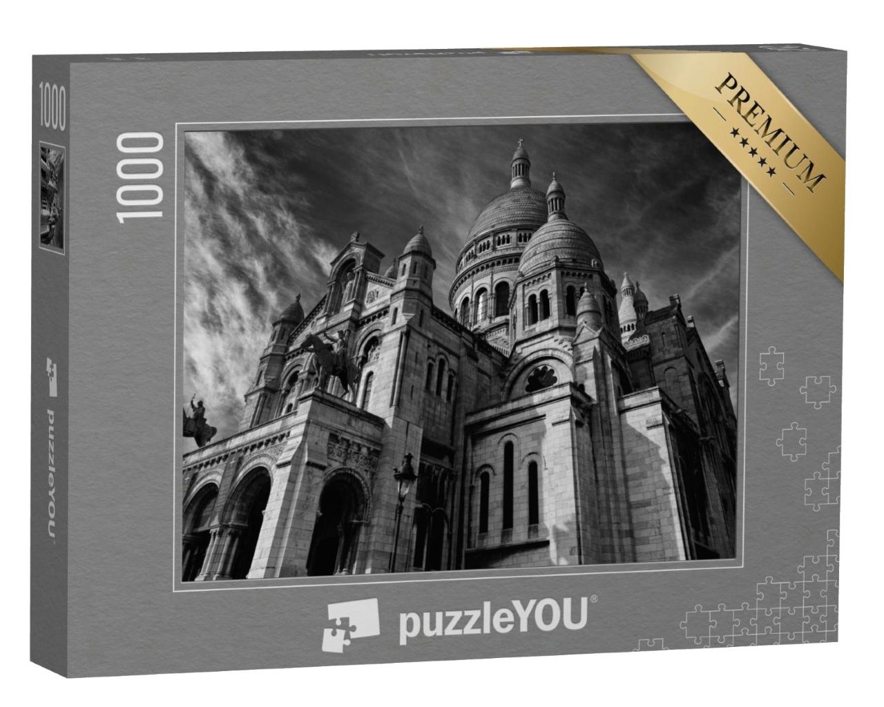 Puzzle de 1000 pièces « Basilique du Sacré-Cœur Montmartre, image monochrome, Paris »