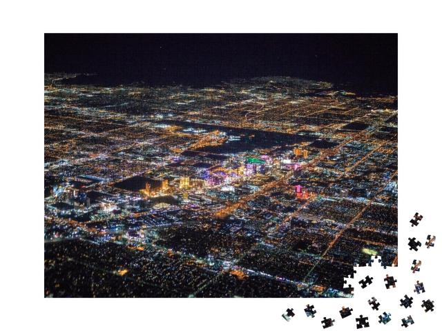 Puzzle de 1000 pièces « Las Vegas de nuit vue du ciel »