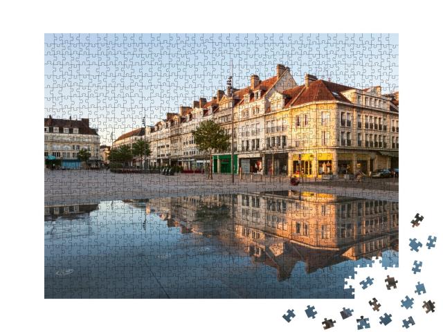 Puzzle de 1000 pièces « Place Jeanne Hachette à Beauvais au coucher du soleil. Beauvais, Hauts-de-France, France. »