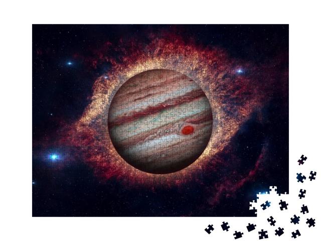 Puzzle de 1000 pièces « Jupiter, la cinquième planète du Soleil et la plus grande du système solaire »