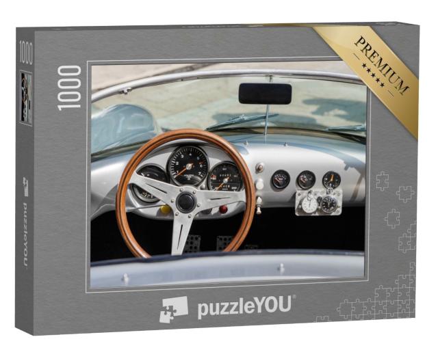 Puzzle de 1000 pièces « Détail du tableau de bord d'une voiture de sport vintage »