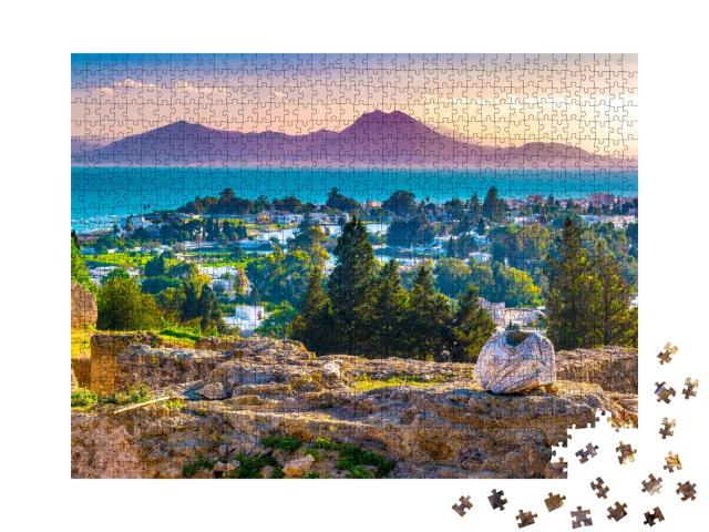 Puzzle de 1000 pièces « Vue de la colline de Byrsa avec les vestiges antiques de Carthage, Tunis, Tunisie »