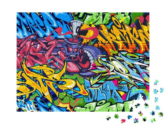 Puzzle de 1000 pièces « Graffiti abstrait coloré Street Art »