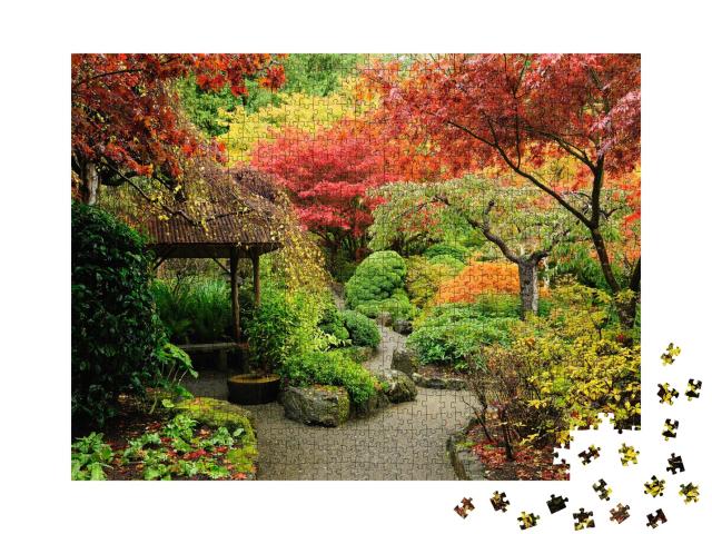 Puzzle de 1000 pièces « Jardin japonais d'automne sur l'île de Vancouver, Canada »