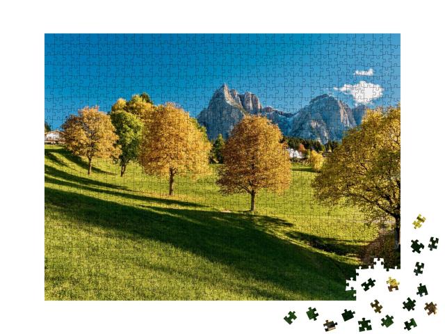 Puzzle de 1000 pièces « Paysage de montagne des Dolomites en automne, Italie »