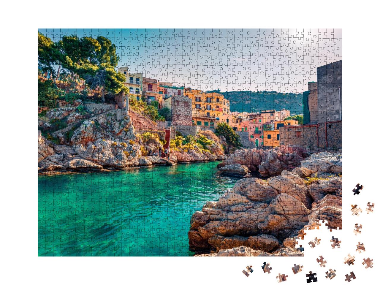 Puzzle de 1000 pièces « Village pittoresque de Sant' Elia en Sicile, Italie »