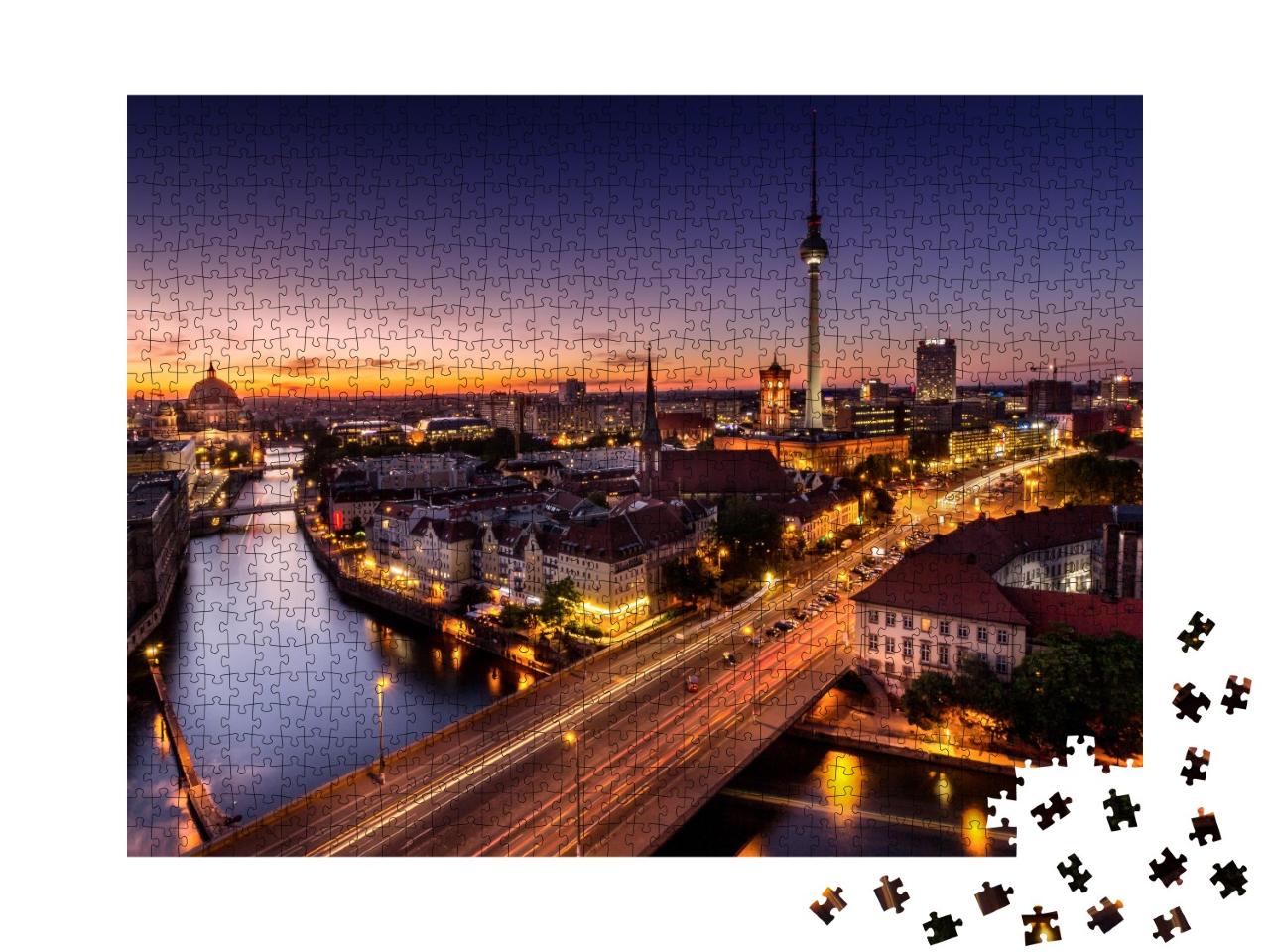 Puzzle de 1000 pièces « Berlin peu après le coucher du soleil, Allemagne »