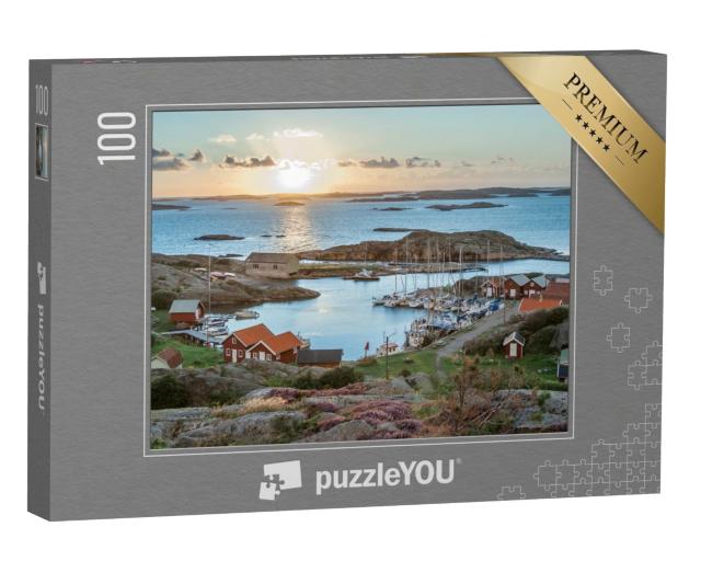 Puzzle de 100 pièces « Port de pêche de l'archipel suédois, île de Ramsoe »