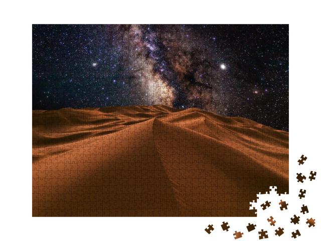 Puzzle de 1000 pièces « Le désert du Sahara sous le ciel nocturne étoilé »