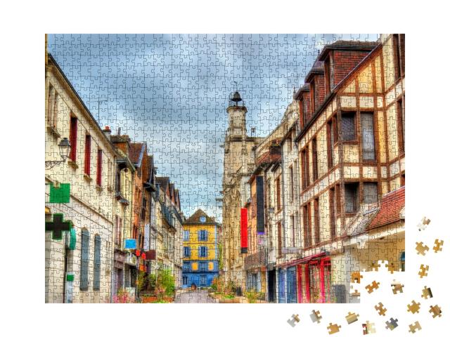 Puzzle de 1000 pièces « Maisons traditionnelles à colombages à Troyes - France, Champagne »