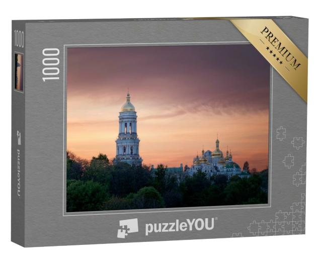 Puzzle de 1000 pièces « Pechersk Lawra au coucher du soleil coloré, Kiev, Ukraine »