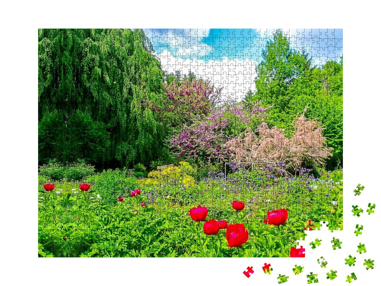 Puzzle de 1000 pièces « Jardin d'été et nature verdoyante »