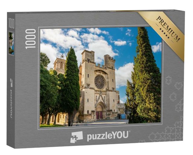 Puzzle de 1000 pièces « Façade principale de la cathédrale Saint-Nazaire à Béziers, Occitanie, France »