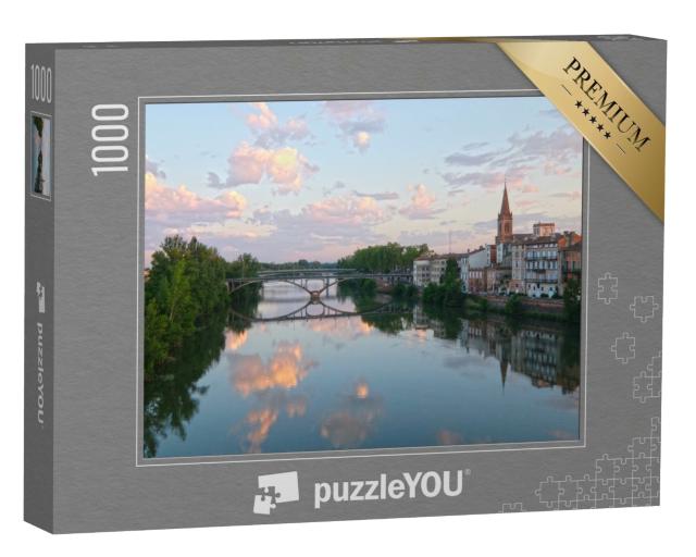 Puzzle de 1000 pièces « Reflets du soir dans la rivière près de Montauban »