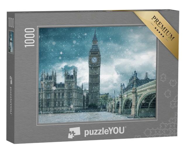 Puzzle de 1000 pièces « Big Ben et Westminster en hiver Londres »