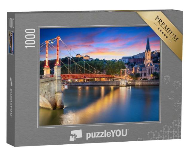 Puzzle de 1000 pièces « Lyon . Vue de la ville de Lyon, France, au coucher du soleil. »