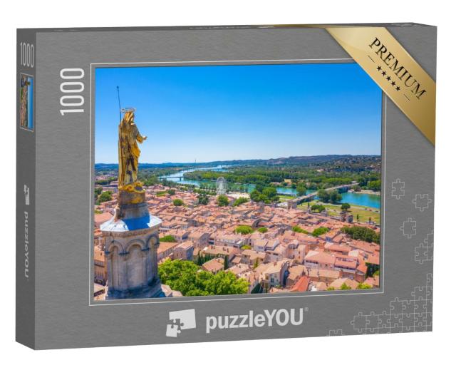 Puzzle de 1000 pièces « Pont d'Avignon avec le Palais des Papes et le Rhône, Pont Saint-Benezet, Provence, France. »