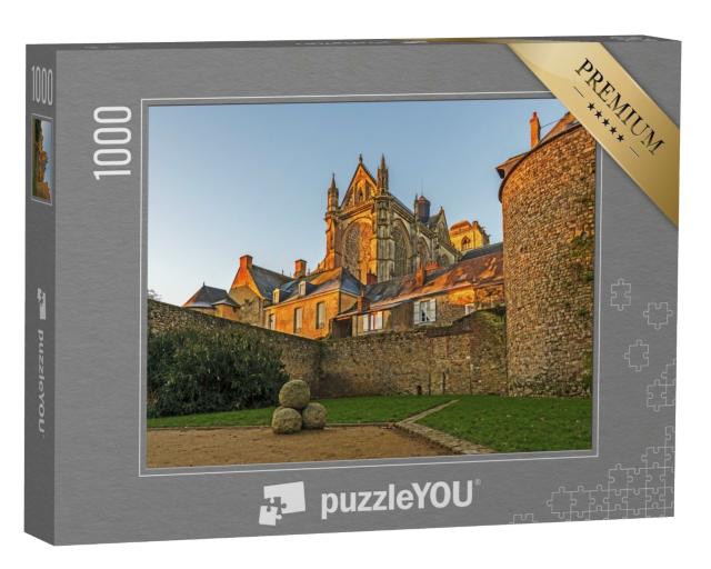 Puzzle de 1000 pièces « La cathédrale Saint Julian de Le Mans vue de l'est dans la lumière du matin, Pays de la Loire »