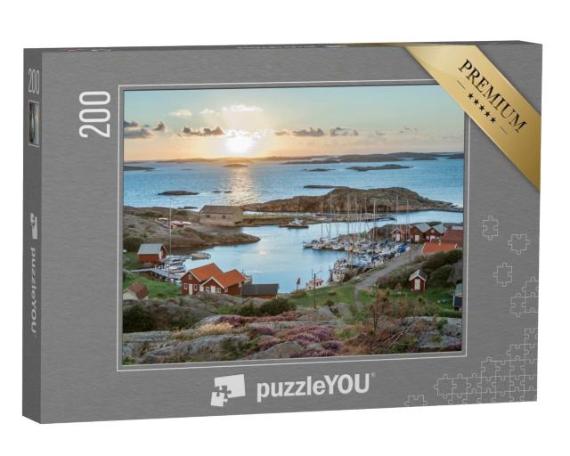 Puzzle de 200 pièces « Port de pêche de l'archipel suédois, île de Ramsoe »