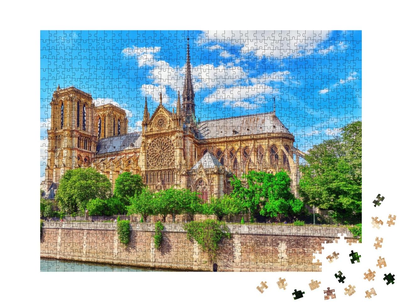 Puzzle de 1000 pièces « Cathédrale Notre-Dame vue de la Seine, Paris, France »