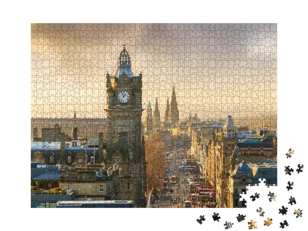 Puzzle de 1000 pièces « Vieille ville d'Édimbourg avec château, Écosse »
