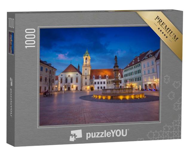 Puzzle de 1000 pièces « La place du marché de Bratislava le soir »