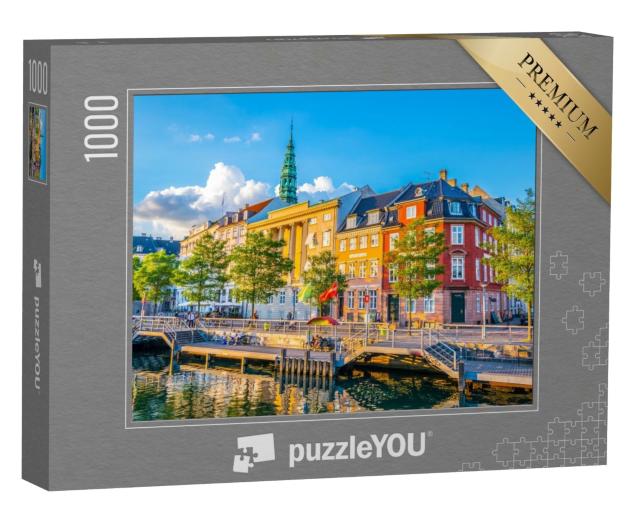 Puzzle de 1000 pièces « Un canal au château de Christiansborg à Copenhague »