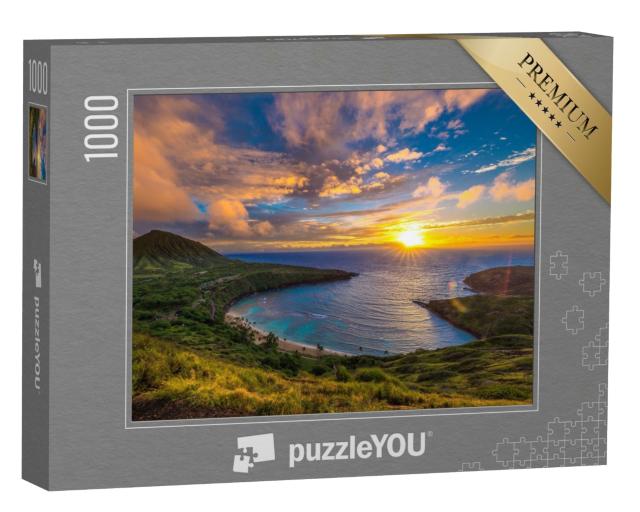 Puzzle de 1000 pièces « Lever de soleil sur la baie de Hanauma à Oahu, Hawaii »