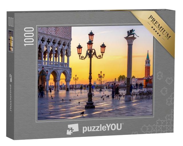 Puzzle de 1000 pièces « Place Saint-Marc et Palais des Doges le soir, Venise, Italie »