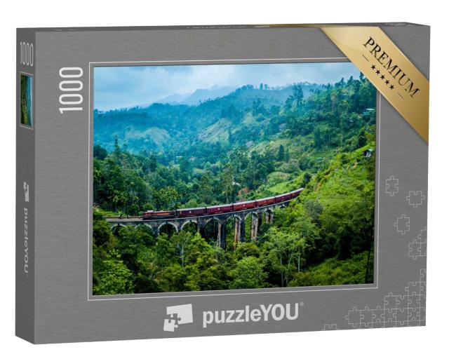 Puzzle de 1000 pièces « Vue aérienne du gracieux pont à neuf arches, Sri Lanka »