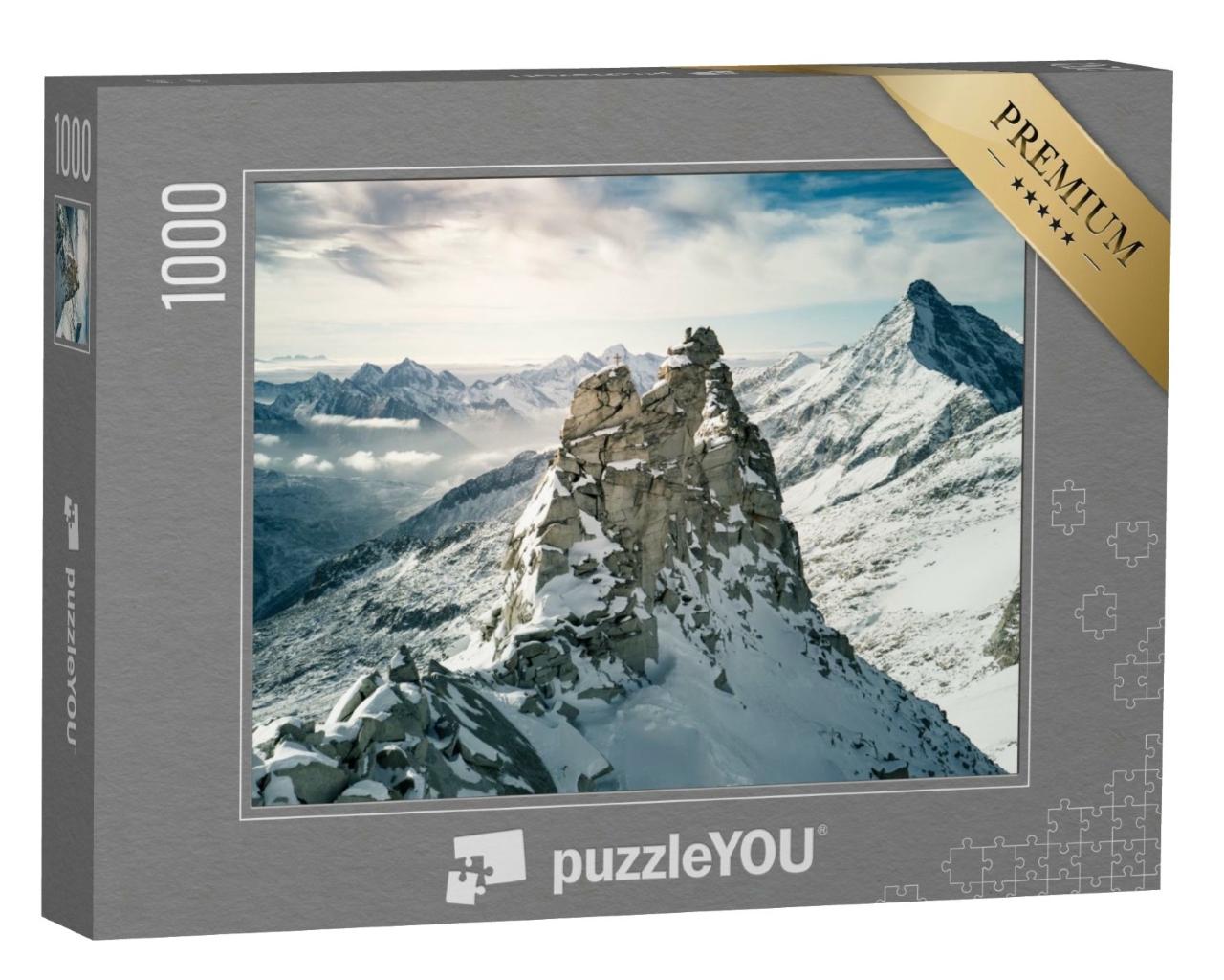 Puzzle de 1000 pièces « Vue aérienne au glacier Hintertuxer Gletscher en Autriche »