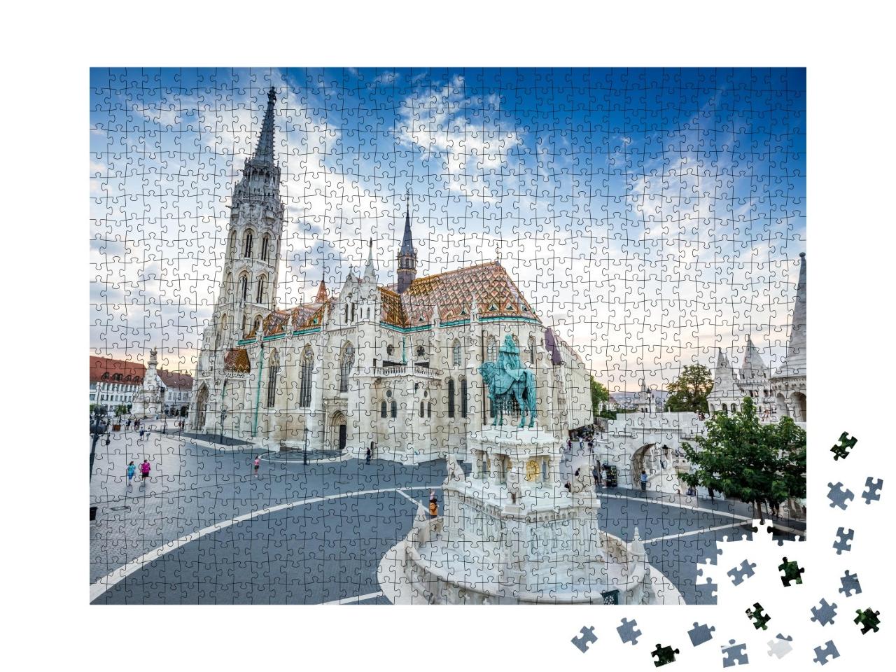 Puzzle de 1000 pièces « Bastion des pêcheurs et église Matthias à Budapest, Hongrie »