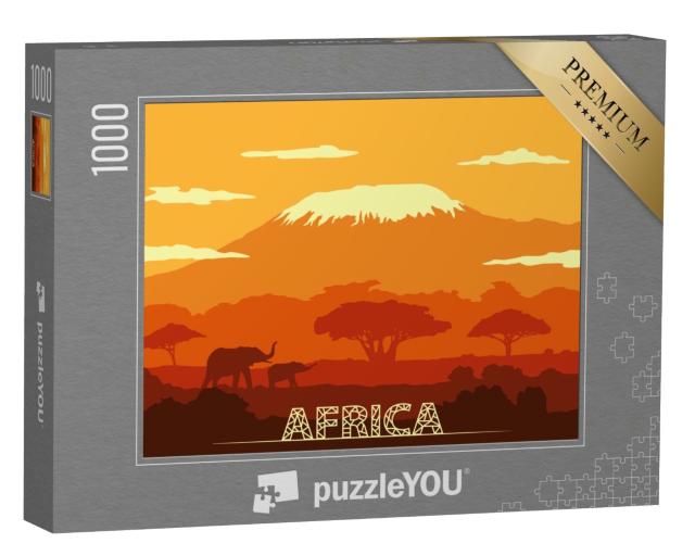 Puzzle de 1000 pièces « Paysage d'Afrique : Illustration vectorielle »