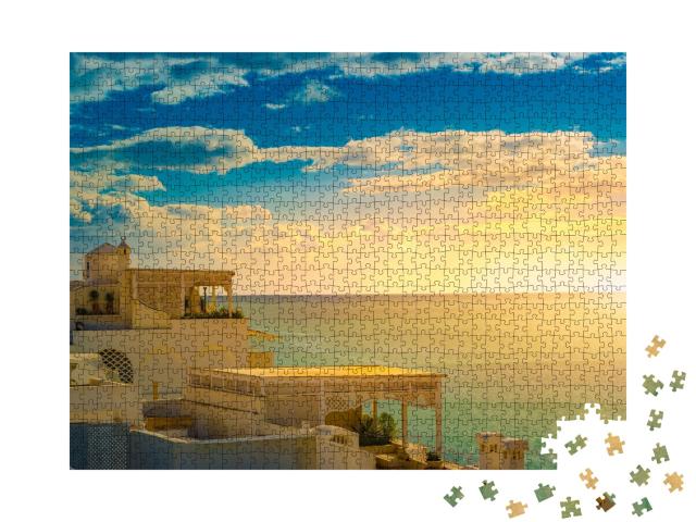 Puzzle de 1000 pièces « Hammamet, Tunisie, vieille médina au coucher du soleil »