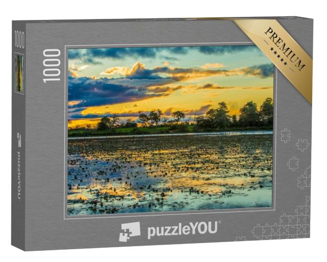 Puzzle de 1000 pièces « Coucher de soleil coloré sur le Pantanal, Brésil »