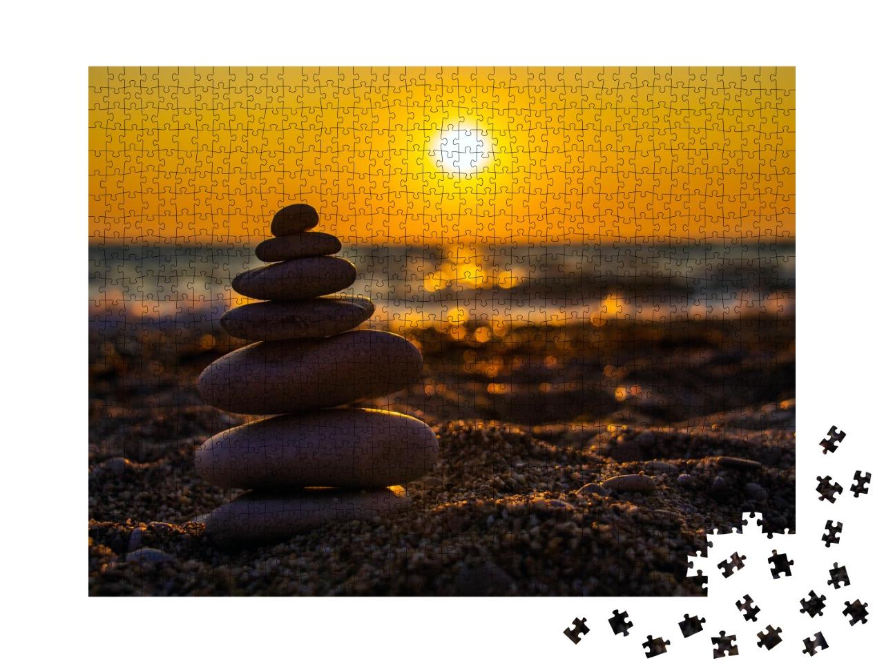 Puzzle de 1000 pièces « Pierres zen sur la plage »