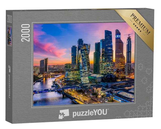 Puzzle de 2000 pièces « Vue aérienne de la ville de Moscou avec les gratte-ciel et le skyline, Russie »