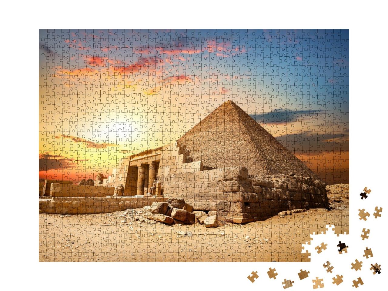 Puzzle de 1000 pièces « Ruines de la pyramide de Khéops au Caire, Égypte »