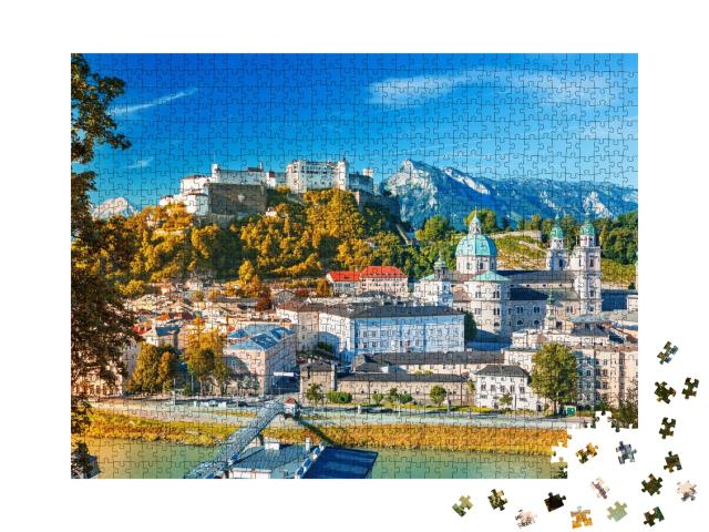 Puzzle de 1000 pièces « Vieille ville de Salzbourg et forteresse de Hohensalzburg, Autriche »