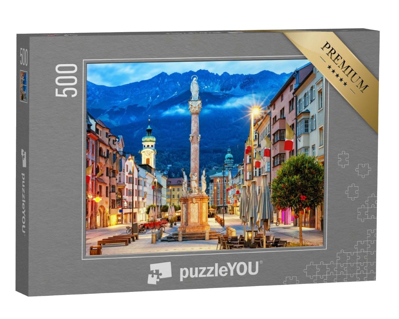 Puzzle de 500 pièces « Innsbruck : vieille ville dans les montagnes alpines du Tyrol »