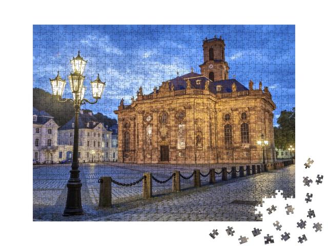 Puzzle de 1000 pièces « Ludwigskirche - une église protestante de style baroque, Sarrebruck, Allemagne »